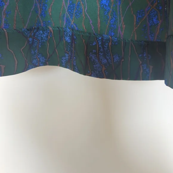 Vintage Green and Blue Silk Dress - Picture 4 of 7